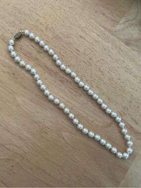 Delicate Pearl Strand Necklace in White - Women’s Jewelry